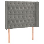 vidaXL Tăblie de pat cu aripioare gri deschis 103x16x118/128cm catifea