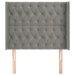 vidaXL Tăblie de pat cu aripioare gri deschis 103x16x118/128cm catifea