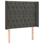 vidaXL Tăblie de pat cu aripioare gri închis 103x16x118/128 cm catifea