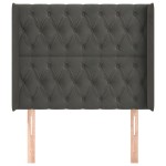 vidaXL Tăblie de pat cu aripioare gri închis 103x16x118/128 cm catifea