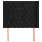 vidaXL Tăblie de pat cu aripioare, negru, 103x16x118/128 cm, catifea