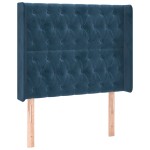 vidaXL Tăblie pat cu urechi albastru închis 103x16x118/128 cm catifea vidaXL Tăblie pat cu urechi albastru închis 103x16x118/128 cm catifea