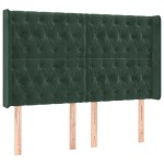 vidaXL Tăblie pat cu aripioare verde închis 147x16x118/128 cm catifea vidaXL Tăblie pat cu aripioare verde închis 147x16x118/128 cm catifea