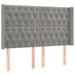 vidaXL Tăblie de pat cu aripioare gri deschis 163x16x118/128cm catifea