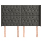 vidaXL Tăblie de pat cu aripioare gri închis 163x16x118/128 cm catifea vidaXL Tăblie de pat cu aripioare gri închis 163x16x118/128 cm catifea