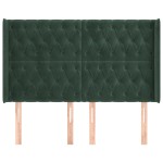 vidaXL Tăblie pat cu aripioare verde închis 163x16x118/128 cm catifea