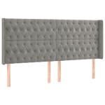 vidaXL Tăblie de pat cu aripioare gri deschis 183x16x118/128cm catifea