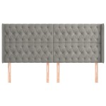 vidaXL Tăblie de pat cu aripioare gri deschis 183x16x118/128cm catifea
