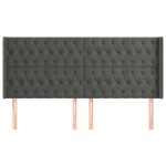 vidaXL Tăblie de pat cu aripioare gri închis 183x16x118/128 cm catifea vidaXL Tăblie de pat cu aripioare gri închis 183x16x118/128 cm catifea
