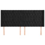vidaXL Tăblie de pat cu aripioare, negru, 183x16x118/128 cm, catifea