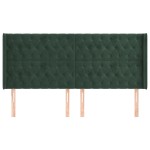 vidaXL Tăblie pat cu aripioare verde închis 183x16x118/128 cm catifea vidaXL Tăblie pat cu aripioare verde închis 183x16x118/128 cm catifea