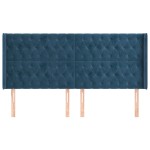 vidaXL Tăblie pat cu urechi albastru închis 183x16x118/128 cm catifea vidaXL Tăblie pat cu urechi albastru închis 183x16x118/128 cm catifea