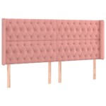 vidaXL Tăblie de pat cu aripioare, roz, 183x16x118/128 cm, catifea
