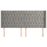 vidaXL Tăblie de pat cu aripioare gri deschis 203x16x118/128cm catifea