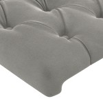 vidaXL Tăblie de pat cu aripioare gri deschis 203x16x118/128cm catifea