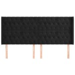 vidaXL Tăblie de pat cu aripioare, negru, 203x16x118/128 cm, catifea