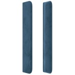 vidaXL Tăblie pat cu urechi albastru închis 203x16x118/128 cm catifea vidaXL Tăblie pat cu urechi albastru închis 203x16x118/128 cm catifea