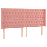 vidaXL Tăblie de pat cu aripioare, roz, 203x16x118/128 cm, catifea