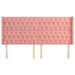 vidaXL Tăblie de pat cu aripioare, roz, 203x16x118/128 cm, catifea