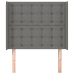 vidaXL Tăblie de pat cu aripioare gri închis 83x16x118/128 cm textil vidaXL Tăblie de pat cu aripioare gri închis 83x16x118/128 cm textil