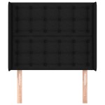 vidaXL Tăblie de pat cu aripioare, negru, 83x16x118/128 cm, textil vidaXL Tăblie de pat cu aripioare, negru, 83x16x118/128 cm, textil