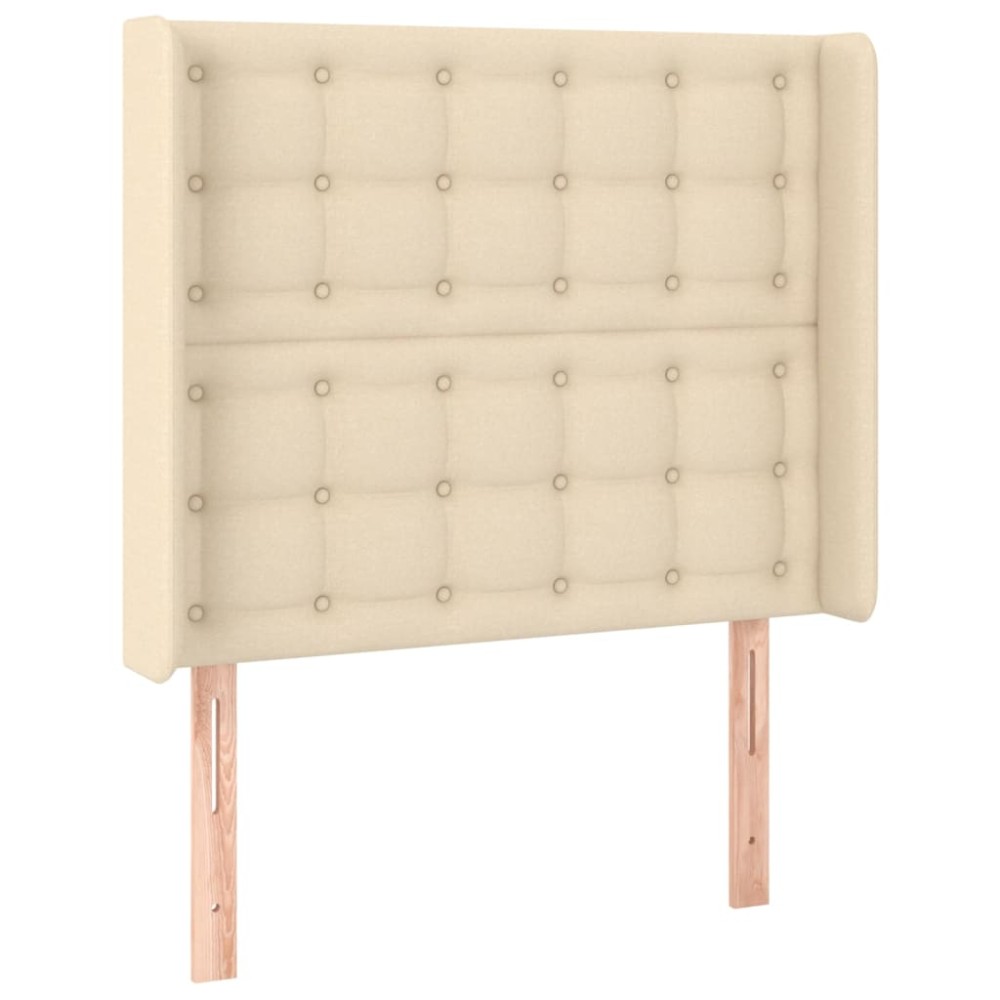 vidaXL Tăblie de pat cu aripioare, crem, 83x16x118/128 cm, textil