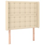 vidaXL Tăblie de pat cu aripioare, crem, 83x16x118/128 cm, textil