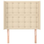 vidaXL Tăblie de pat cu aripioare, crem, 83x16x118/128 cm, textil