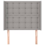 vidaXL Tăblie de pat cu aripioare gri deschis 93x16x118/128 cm textil