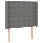 vidaXL Tăblie de pat cu aripioare gri închis 93x16x118/128 cm textil