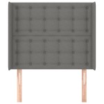 vidaXL Tăblie de pat cu aripioare gri închis 93x16x118/128 cm textil
