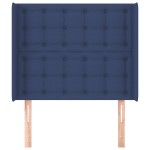 vidaXL Tăblie de pat cu aripioare, albastru, 93x16x118/128 cm, textil vidaXL Tăblie de pat cu aripioare, albastru, 93x16x118/128 cm, textil