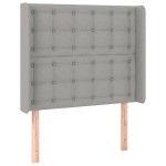 vidaXL Tăblie de pat cu aripioare gri deschis 103x16x118/128 cm textil