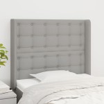 vidaXL Tăblie de pat cu aripioare gri deschis 103x16x118/128 cm textil