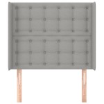 vidaXL Tăblie de pat cu aripioare gri deschis 103x16x118/128 cm textil