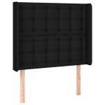 vidaXL Tăblie de pat cu aripioare, negru, 103x16x118/128 cm, textil