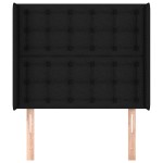 vidaXL Tăblie de pat cu aripioare, negru, 103x16x118/128 cm, textil