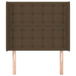 vidaXL Tăblie de pat cu aripioare maro închis 103x16x118/128 cm textil