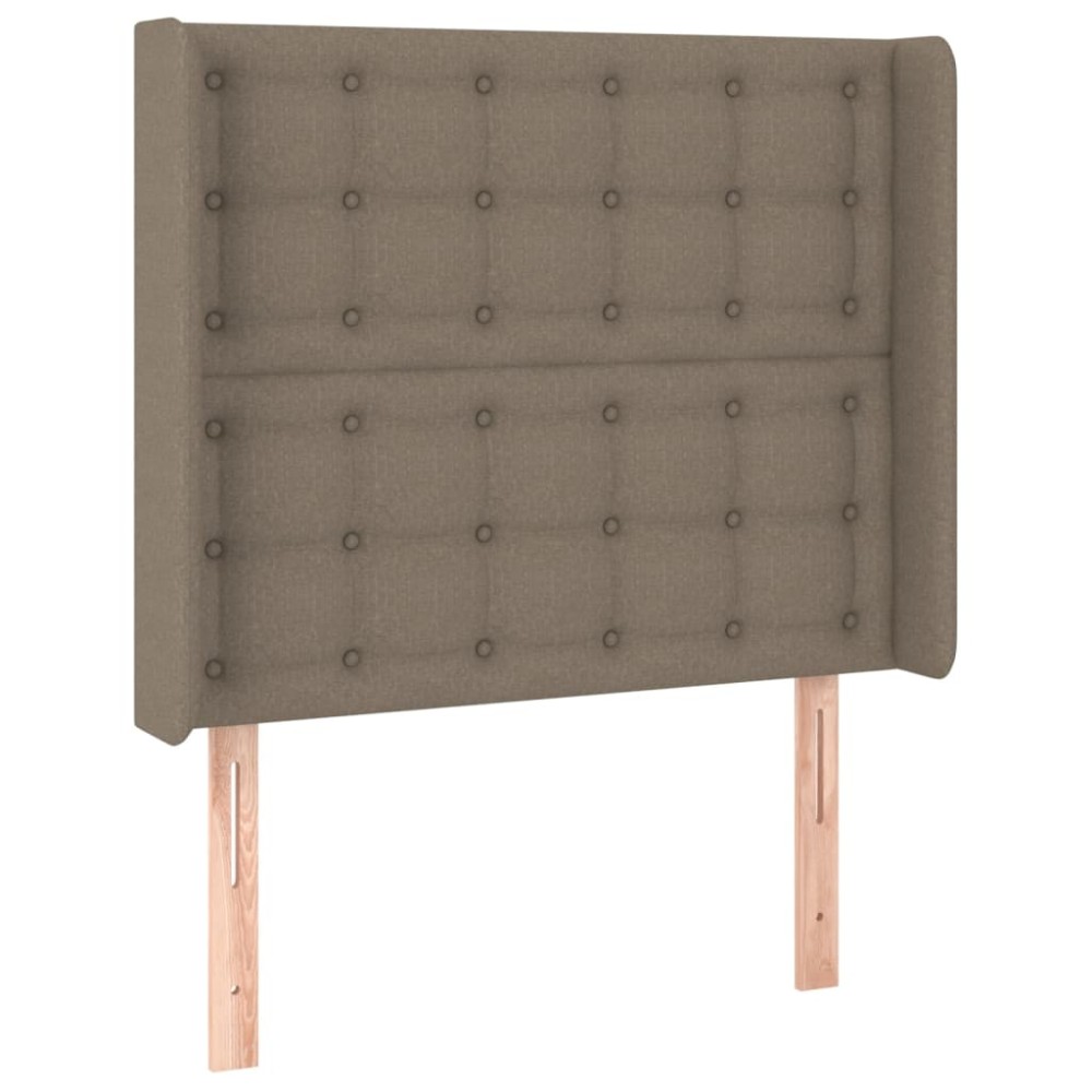 vidaXL Tăblie de pat cu aripioare gri taupe 103x16x118/128 cm textil