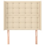 vidaXL Tăblie de pat cu aripioare, crem, 103x16x118/128 cm, textil