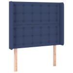 vidaXL Tăblie de pat cu aripioare, albastru, 103x16x118/128 cm, textil vidaXL Tăblie de pat cu aripioare, albastru, 103x16x118/128 cm, textil