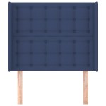 vidaXL Tăblie de pat cu aripioare, albastru, 103x16x118/128 cm, textil vidaXL Tăblie de pat cu aripioare, albastru, 103x16x118/128 cm, textil