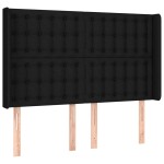 vidaXL Tăblie de pat cu aripioare, negru, 147x16x118/128 cm, textil