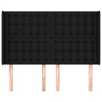 vidaXL Tăblie de pat cu aripioare, negru, 147x16x118/128 cm, textil