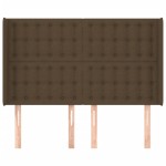 vidaXL Tăblie de pat cu aripioare maro închis 147x16x118/128 cm textil