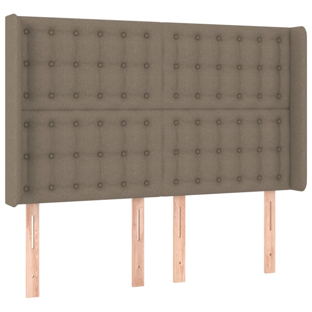 vidaXL Tăblie de pat cu aripioare gri taupe 147x16x118/128 cm textil