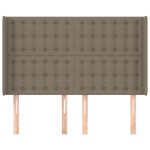 vidaXL Tăblie de pat cu aripioare gri taupe 147x16x118/128 cm textil