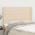 vidaXL Tăblie de pat cu aripioare, crem, 147x16x118/128 cm, textil
