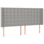 vidaXL Tăblie de pat cu aripioare gri deschis 163x16x118/128 cm textil