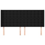 vidaXL Tăblie de pat cu aripioare, negru, 163x16x118/128 cm, textil